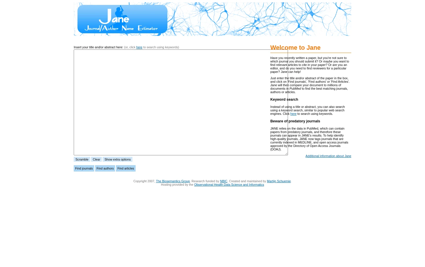 Journal / Author Name Estimator 页面快照